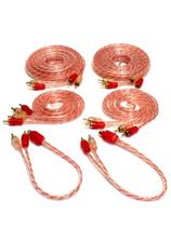 Kit 2 Cabos RCA Som Automotivo 5 Metros 2 de 1,5M e 2 Y 2M1F