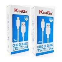 Kit 2 Cabos Usb Carregador Kingo P/ Android Iphone 2 mt TOP