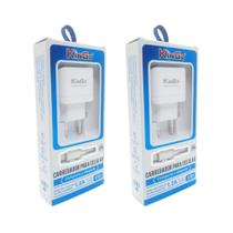 Kit 2 Cabos Usb + Fonte Carreg. Kingo P/ Iphone 12 Pro 1.2A