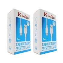 Kit 2 Cabos Usb Kingo P/ Iphone 7 Plus 1mt BR Qualidade Top