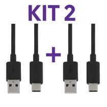 Kit 2 Cabos USB Tipo-C Turbo Rápido 1 Metro Carregamento e Dados Android