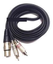 Kit 2 Cabos Xlr Femea 2 Rca Macho 20 Metros Kit 2 Cabos Xlr Femea 2 Rca Macho 20 Metros