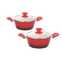 Kit 2 Caçarola Indução Cerâmica Rubi 3,7Mm 20 E 22Cm