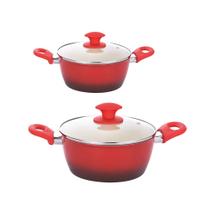 Kit 2 Caçarola Indução Cerâmica Rubi 3,7mm 20 e 24cm