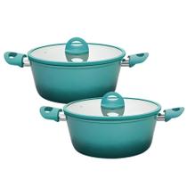 Kit 2 Caçarola Panela De Indução Antiaderente 20cm Miami Verde