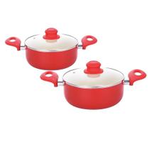 Kit 2 Caçarola Revestimento Cerâmico Rubi 1.8Mm 20 E 22Cm Kit 2 Caçarola Revestimento Cerâmico Rubi 1.8Mm 20 E 22Cm
