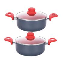 Kit 2 Caçarolas Revestimento Cerâmico Onix 1.8mm 24cm Class Kit 2 Caçarolas Revestimento Cerâmico Onix 1.8mm 24cm Class