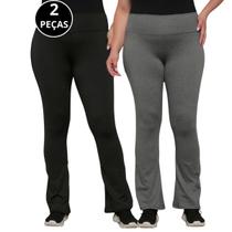 Kit 2 Caças Legging Plus Size Lisa Feminina Sportiva Academia yoga Casual