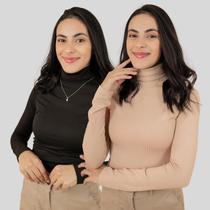 Kit 2 Cacharrel Canelada Gola Alta Feminina