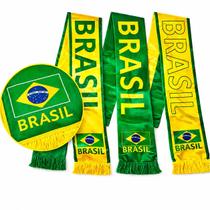 Kit 2 Cachecol Lenço Do Brasil Copa Do Mundo Torcedor Seleção Kit 2 Cachecol Lenço Do Brasil Copa Do Mundo Torcedor Seleção