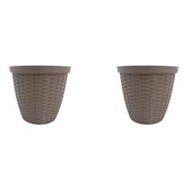 Kit 2 Cachepo Elegante 12cm Decorativo Casa Resistente Lindo Kit 2 Cachepo Elegante 12cm Decorativo Casa Resistente Lindo