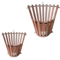 Kit 2 Cachepot Para Jardins Verticais Madeira Cônico Plantas
