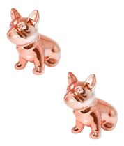 Kit 2 Cachorro Buldogue Francês Enfeite de Porcelana 7cm