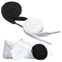 Kit 2 Cadarço De Poliéster Chato Para Sapato Tênis Elástico 1 Metro