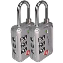 Kit 2 Cadeados 30z Papaiz Com 3 Dígitos Secretos Tsa Zamac Prata