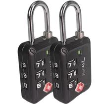 Kit 2 Cadeados 30z Papaiz Com 3 Dígitos Secretos Tsa Zamac Preto