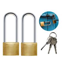Kit 2 Cadeados Chaves Tetra Haste Longa De Latão Para Segurança Versátil 38mm Kit 2 Cadeados Chaves Tetra Haste Longa De Latão Para Segurança Versátil 38mm
