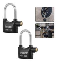 Kit 2 Cadeados Moto Segurança Antifurto Alarme Sonoro Trava Kit 2 Cadeados Moto Segurança Antifurto Alarme Sonoro Trava