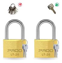Kit 2 Cadeados Pado Lt-20mm Latão S1 Segredos Iguais