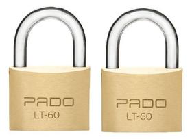 Kit 2 Cadeados Pado Lt 60mm Aço Latão Chaves Não Enferruja Kit 2 Cadeados Pado Lt 60mm Aço Latão Chaves Não Enferruja