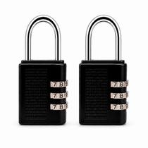 Kit 2 Cadeados Pequenos com Senha 3 Dígitos para Mala Mochila e Armário Kit 2 Cadeados Pequenos com Senha 3 Dígitos para Mala Mochila e Armário