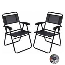 Kit 2 Cadeira Aço Reforçada Até 120Kg Para Praia Camping Piscina Master - Mor