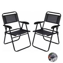 Kit 2 Cadeira Aço Reforçada Até 120Kg Para Praia Camping Piscina Master - Mor