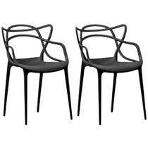 Kit 2 Cadeira Allegra Empilhável Design Decor Sala Jantar Polipropileno New Plastic 82x45cm