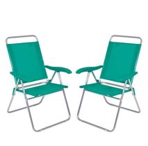 Kit 2 Cadeira Alta Boreal Reclinável 3 Posições Alumínio Suporta 110 Kg - Mor