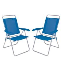 Kit 2 Cadeira Alta Boreal Reclinável 3 Posições Alumínio Suporta 110 Kg - Mor