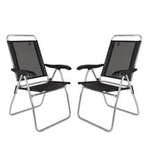 Kit 2 Cadeira Alta Boreal Reclinável 3 Posições Alumínio Suporta 110 Kg - Mor