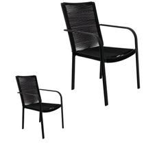 Kit 2 Cadeira Área Gourmet Alumínio Corda Sintética