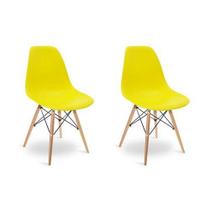 Kit 2 Cadeira Charles Eames Assento Amarelo Kit 2 Cadeira Charles Eames Assento Amarelo