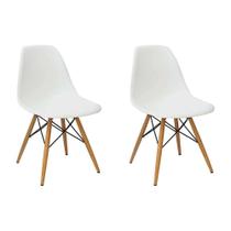 Kit 2 Cadeira Charles Eames Assento Branco