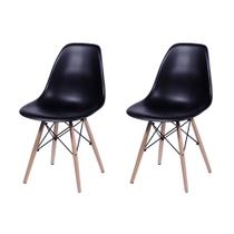 Kit 2 Cadeira Charles Eames Assento Preto