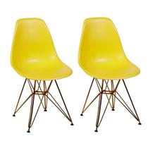 kit 2 Cadeira Charles Eames Ferro Cobre Assento Amarelo kit 2 Cadeira Charles Eames Ferro Cobre Assento Amarelo
