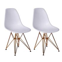 kit 2 Cadeira Charles Eames Ferro Cobre Assento Branco kit 2 Cadeira Charles Eames Ferro Cobre Assento Branco