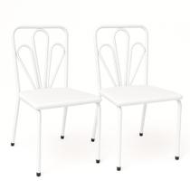 Kit 2 Cadeira Cozinha Jantar Metal Tubular Almofadada