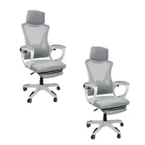 Kit 2 Cadeira De Escritório Presidente Executiva Oficial Supreme Cinza Kit 2 Cadeira De Escritório Presidente Executiva Oficial Supreme Cinza