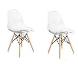 Kit 2 Cadeira de Jantar Charles Eames Cristal
