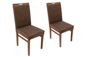 Kit 2 Cadeira de Jantar em Madeira Maciça Estofada Stefany