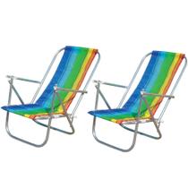 Kit 2 Cadeira de praia dobrável em 2 posições - CAD0041 - Botafogo