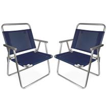 Kit 2 Cadeira De Praia Oversize Alumínio 140 Kg Piscina Camping - Mor