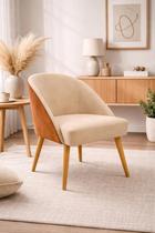 Kit 2 Cadeira Decorativa Lua para Sala de Estar ou Recepção Tecido Suede com Encosto material sintético Conhaque Cor:Cinza