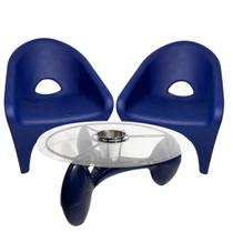 Kit 2 Cadeira e Mesa Para Decoração Jardim Varanda Ipanema