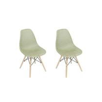 Kit 2 Cadeira Eames Design Colméia Eloisa Verde Pastel