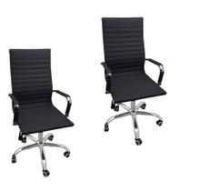 Kit 2 Cadeira Eames Esteirinha Presidente Escritório Alta Branca Preta Bege Kit 2 Cadeira Eames Esteirinha Presidente Escritório Alta Branca Preta Bege