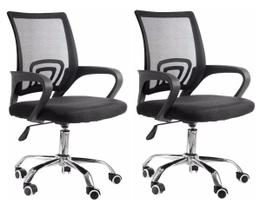 Kit 2 Cadeira Ergonômica Escritório Diretor com Rodízios, Tela Mesh e Base Giratória Ajustável