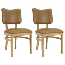 Kit 2 Cadeira Estofada Canela Pes Madeira Amendoa Nacc Kit 2 Cadeira Estofada Canela Pes Madeira Amendoa Nacc