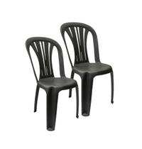 Kit 2 Cadeira Lisboa com Encosto Vazado Preta
